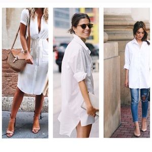 Axcess | Tops | Trendy White Boyfriend 